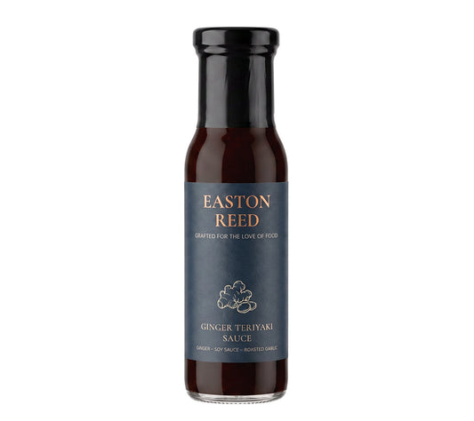 Ginger Teriyaki Sauce von Easton Reed kaufen – asiatische Sauce mit Sojasauce, karamellisiertem Ingwer und feiner Süße. Ideal für Tofu & Gemüse.