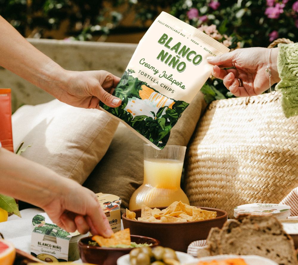 Creamy Jalapeño Tortilla Chips von Blanco Niño entdecken | 100 % vegan & glutenfrei | nach aztekischer Methode hergestellt | EU-weiter Versand