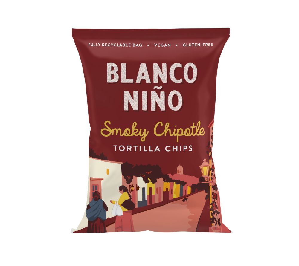 Smoky Chipotle Tortilla Chips von Blanco Niño entdecken | 100 % vegan & glutenfrei | nach aztekischer Methode hergestellt | EU-weiter Versand