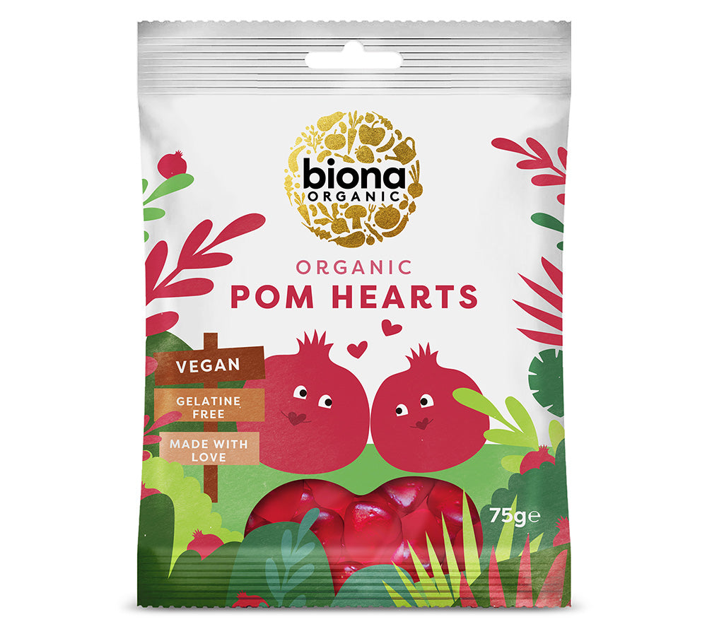 Vegane Fruchtgummi-Herzen aus Granatapfelsaft - Pomegranate Hearts von Biona