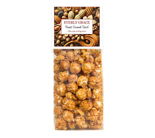 Everly Grace Popcorn Peanut Caramel Swirl, verfeinert mit echter Erdnussbutter, ohne künstliche Aromen und Zusatzstoffe