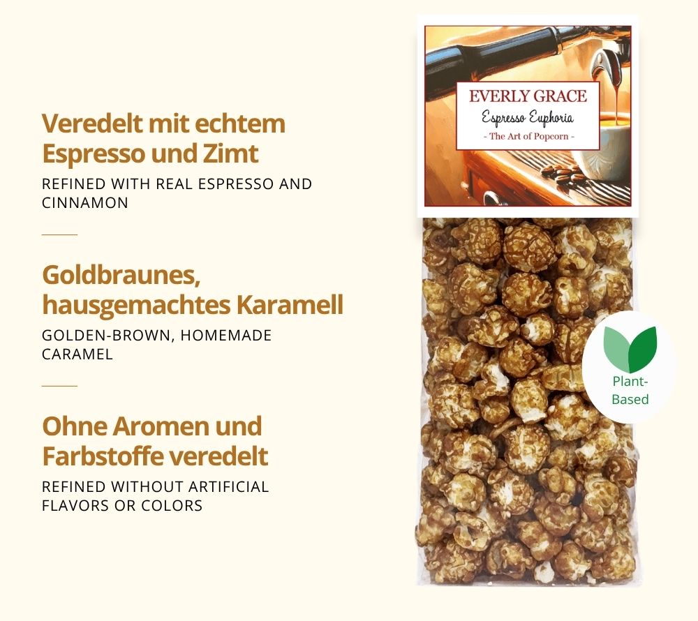 Everly Grace Espresso Euphoria Popcorn mit Karamellgeschmack