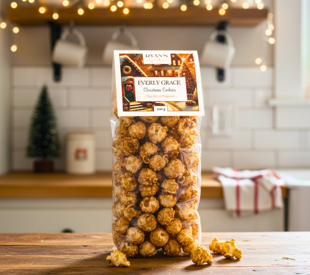 Everly Grace Christmas Cookies Popcorn kaufen | Süßes Karamell & würzige Spekulatius-Aromen | Perfekt für festliche Anlässe oder als Jahreszeit-Snack | 100 % natürlich & vegan