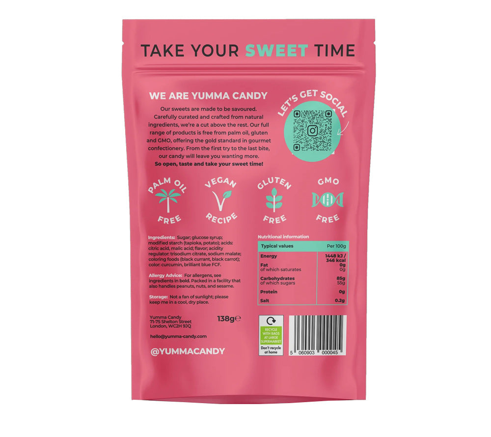 Strawberry Fizz Pouch Bag von Yumma Candy (138 g)