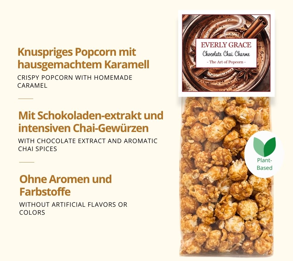 Popcorn Chocolate Chai Charme mit Schokoladen-Extrakt und intensiven Chai-Gewürzen