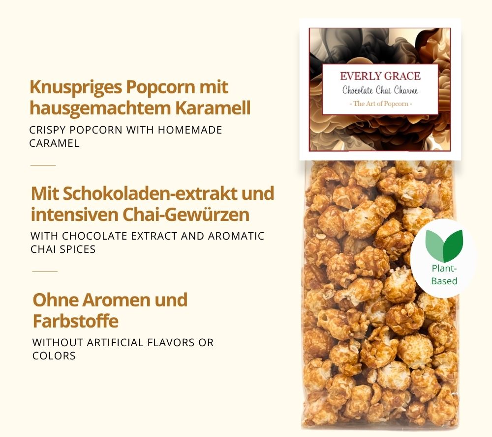 Popcorn Chocolate Chai Charme mit Schokoladen-Extrakt und intensiven Chai-Gewürzen
