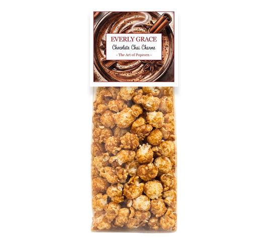 Popcorn Chocolate Chai Charme Bag 100 g von Everly Grace kaufen | feinstes Schokoladenextrakt und Chai-Gewürze | Perfekt für das Heimkino | EU-weiter Versand