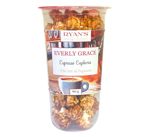 Everly Grace Espresso Euphoria Popcorn kaufen | Karamellisiertes Espresso-Popcorn | Intensiver Geschmack, 100 % vegan | Perfekt für Kaffee-Liebhaber