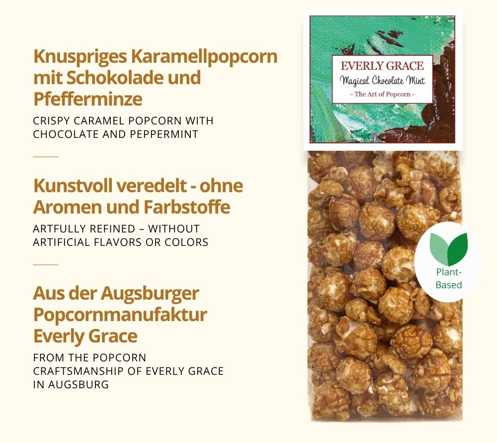 Everly Grace Popcorn Magical Chocolate Mint mit feiner Schokoladennote und einem Hauch Minze
