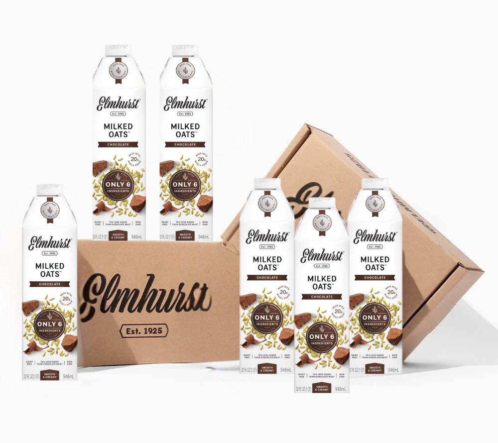 Chocolate Oat Milk von Elmhurst | 100 % vegan, laktosefrei & glutenfrei | gesunde Alternative | nussig-milder Geschmack mit reichhaltiger Schokolade | EU-weiter Versand