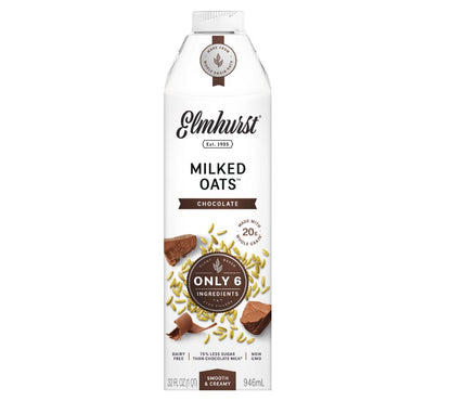 Chocolate Oat Milk von Elmhurst | 100 % vegan, laktosefrei & glutenfrei | gesunde Alternative | nussig-milder Geschmack mit reichhaltiger Schokolade | EU-weiter Versand
