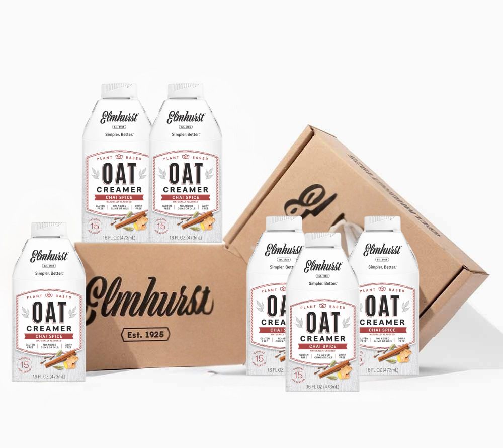 Chai Spice Oat Creamer von Elmhurst kaufen | Erlebe die Fusion aus cremigem Hafer & exotischen Chai-Gewürzen | 100% pflanzlich, natürlich & aromastark. 🍵