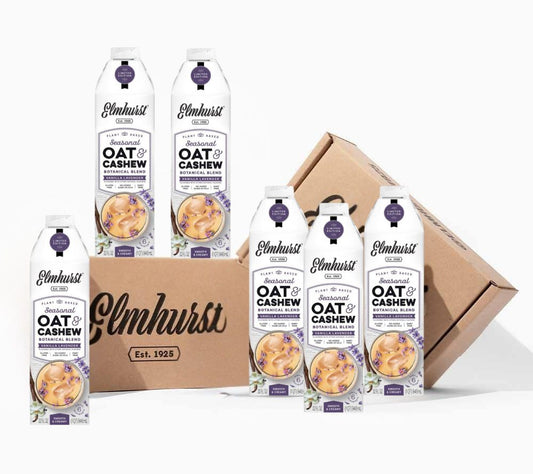 Vanilla Lavendar Oat Cashew Milk von Elmhurst kaufen | Deine florale Oat-Milk-Revolution |  Frühling im Glas | Perfekt für Deinen Iced Latte | EU-weiter Versand