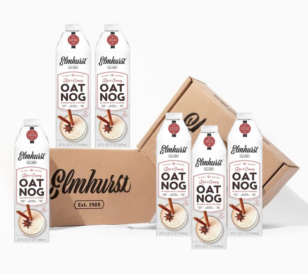 OatNog von Elmhurst | Cremiger Wintergenuss aus Hafer und Cashews verzaubert Deine Festtage | 100% pflanzlich, natürlich | Entdecke die vegane Alternative!