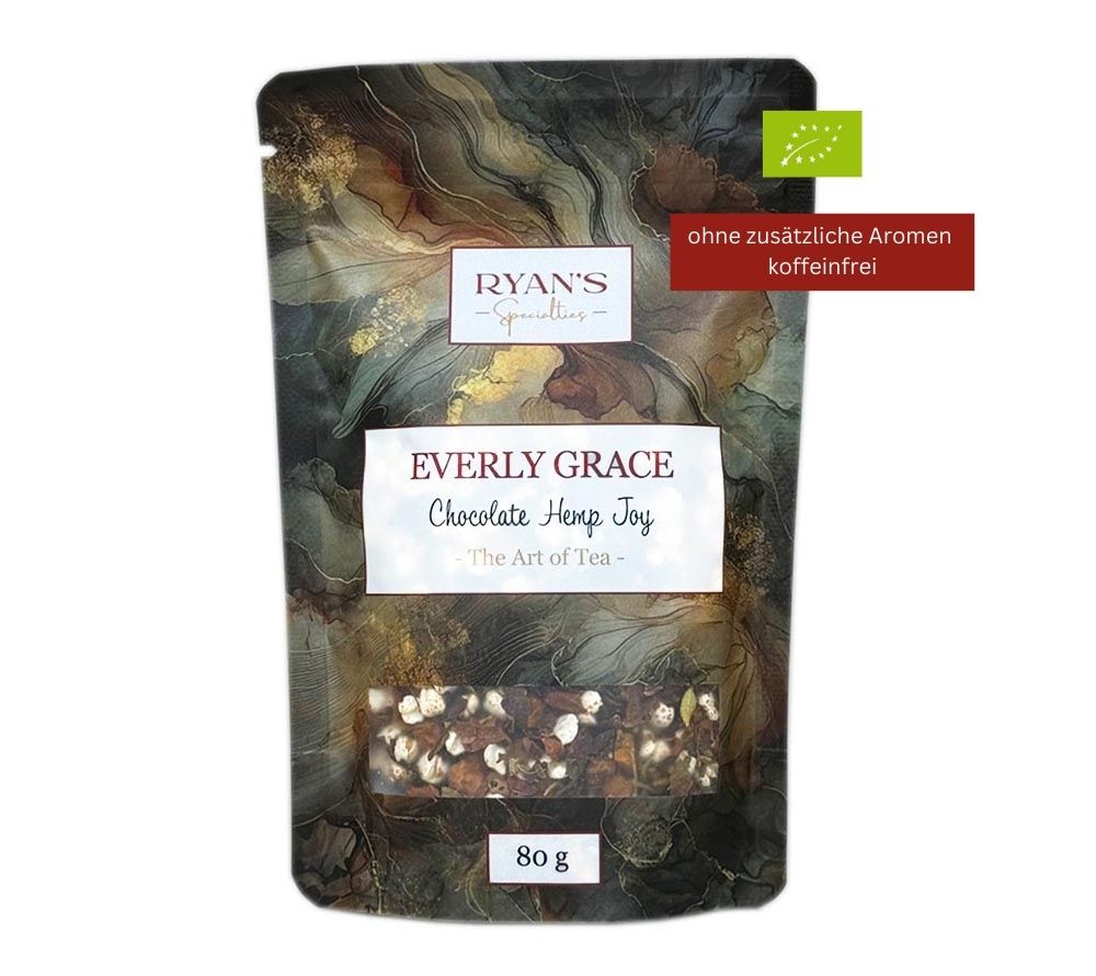 Chocolate Hemp Joy Tea von Everly Grace kaufen🌟Deine sinnliche Auszeit in einer Tasse🌟natürliche Zutaten🌟Schokolade, Hanf und Gewürze