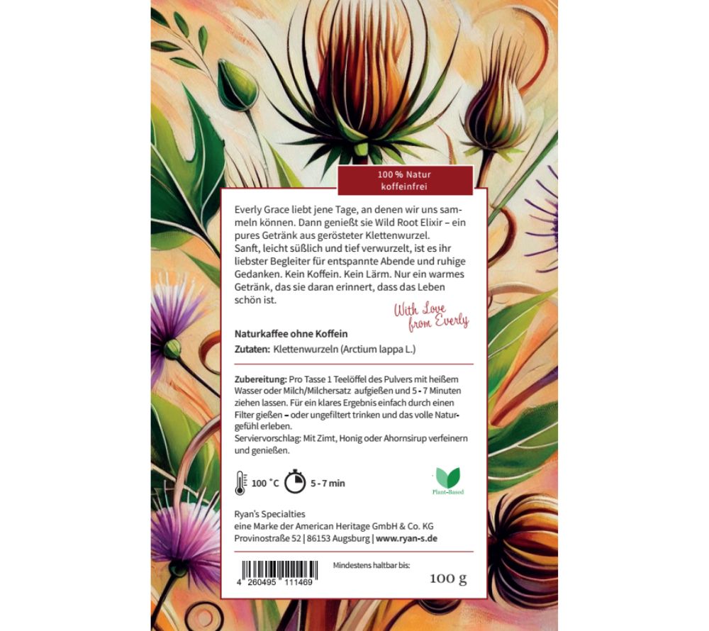 Everly Grace Roasted Rituals – Wild Root Elixir Sanft  100 % 🌱 Deine Kaffeealternative 🌱Natur – vegan, koffeinfrei & unverfälscht🌱 Jetzt probieren!