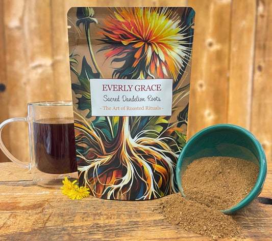Everly Grace Roasted Rituals – Sacred Dandelion Roots 🌱 Kaffeealternative 🌱 100 % Natur – vegan, koffeinfrei 🌱 erdig, wärmend & sanft bitter🌱Jetzt bestellen!