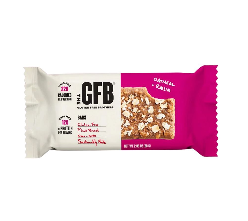 Oatmeal Raisin Bar von The Gluten Free Brothers – vegan, glutenfrei & proteinreich. Hafer, Rosinen & purer Genuss. Jetzt kaufen bei Madevegan.