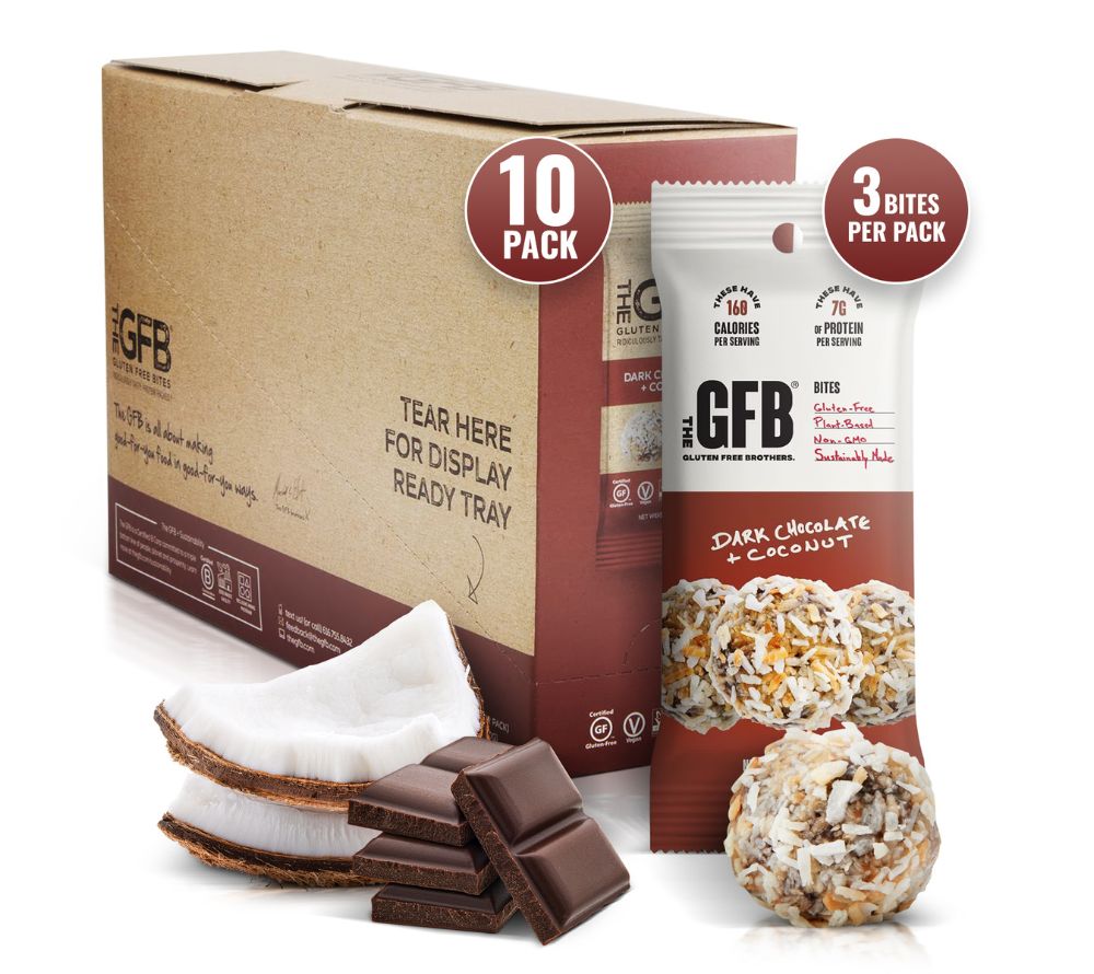 Dark Chocolate Coconut Bites – veganer Protein-Snack mit Kokos & Schokolade. Glutenfrei & non-GMO. Jetzt probieren bei Madevegan.
