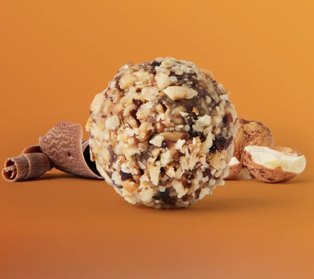 Dark Chocolate Hazelnut Bites – veganer Snack mit Haselnuss & dunkler Schokolade. Glutenfrei & proteinreich. Jetzt online bestellen bei Madevegan.