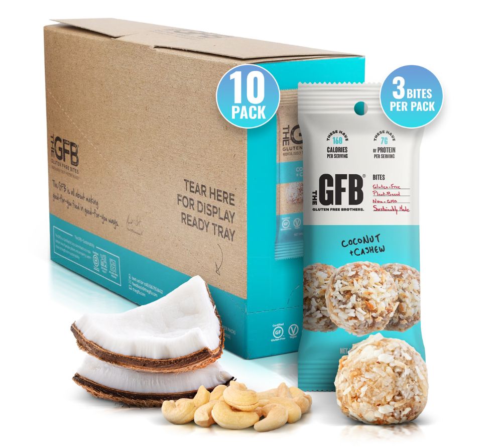 Coconut Cashew Bites – veganer Snack mit Kokos & Cashews. Glutenfrei, proteinreich & natürlich lecker. Jetzt online bestellen bei Madevegan.