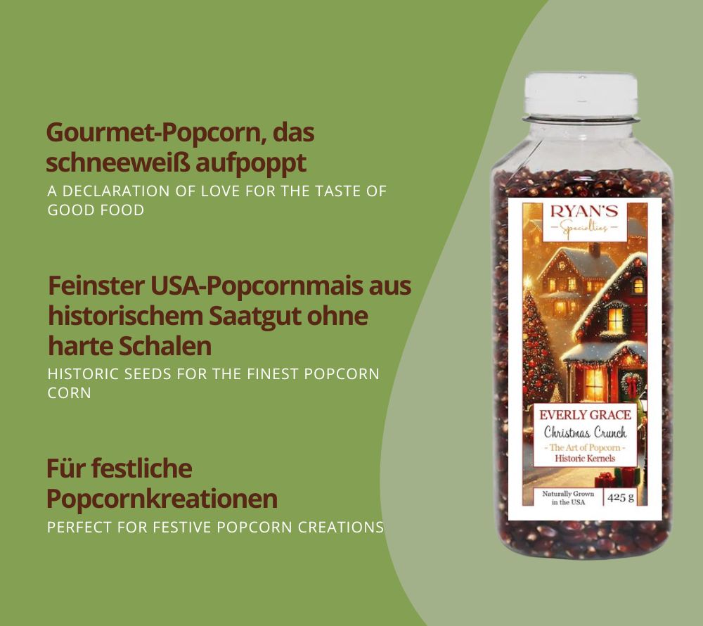 Knuspriger Gourmet-Popcornmais für festliche Kreationen. Everly Grace Christmas Crunch bei Madevegan online kaufen & köstliche Popcornmomente genießen!
