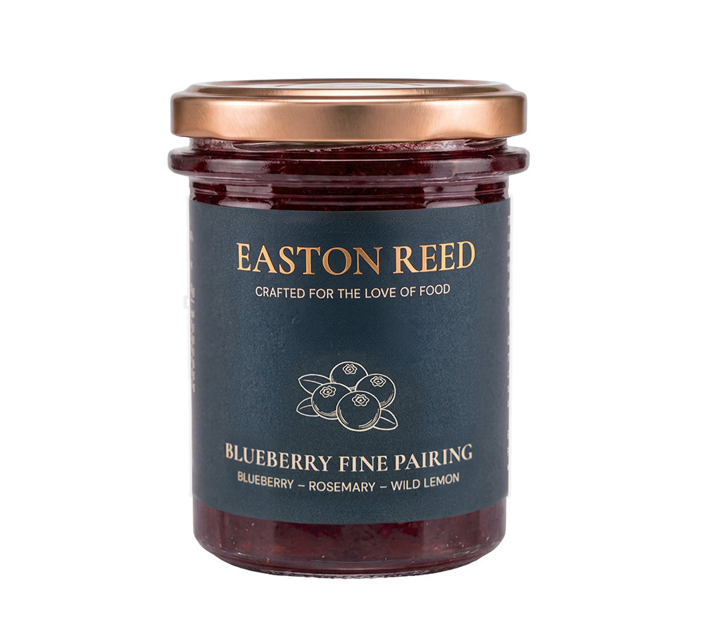 Blueberry Fine Pairing von Easton Reed kaufen – fruchtiges Blaubeer-Chutney mit Rosmarin & Zitrone. Vegan, frisch & perfekt für veganes BBQ und Sandwiches.