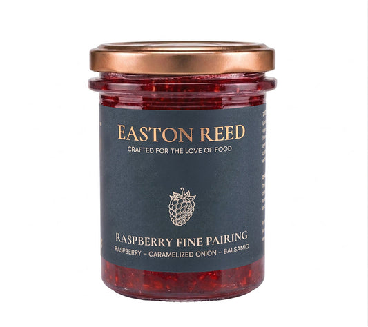 Raspberry Fine Pairing von Easton Reed kaufen – Himbeer-Chutney mit karamellisierten Zwiebeln & Balsamico. Vegan, fruchtig-würzig & perfekt für veganes BBQ.