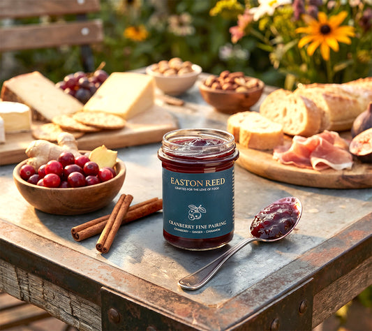 Cranberry Fine Pairing von Easton Reed kaufen – fruchtiges Cranberry-Chutney mit Ingwer & Zimt. Vegan, würzig & perfekt für vegane Käseplatten und Sandwiches.