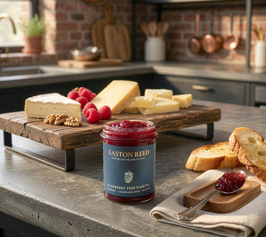 Raspberry Fine Pairing von Easton Reed kaufen – Himbeer-Chutney mit karamellisierten Zwiebeln & Balsamico. Vegan, fruchtig-würzig & perfekt für veganes BBQ.