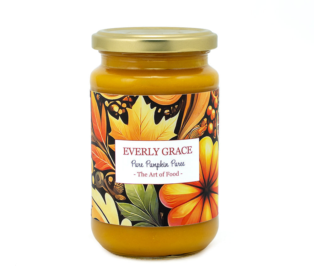 Pure Pumpkin Puree von Everly Grace kaufen – cremiges Bio-Kürbispüree für Pumpkin Pie, Suppen, Pancakes und herbstliche Rezepte. Sofort einsatzbereit & vielseitig verwendbar.