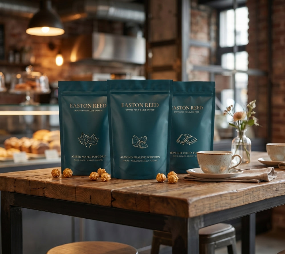 Amber Maple Gourmet Popcorn kaufen – knuspriges Popcorn mit Ahornzucker, Karamell & Meersalz. Handveredelt, ohne künstliche Zusätze - jetzt kaufen