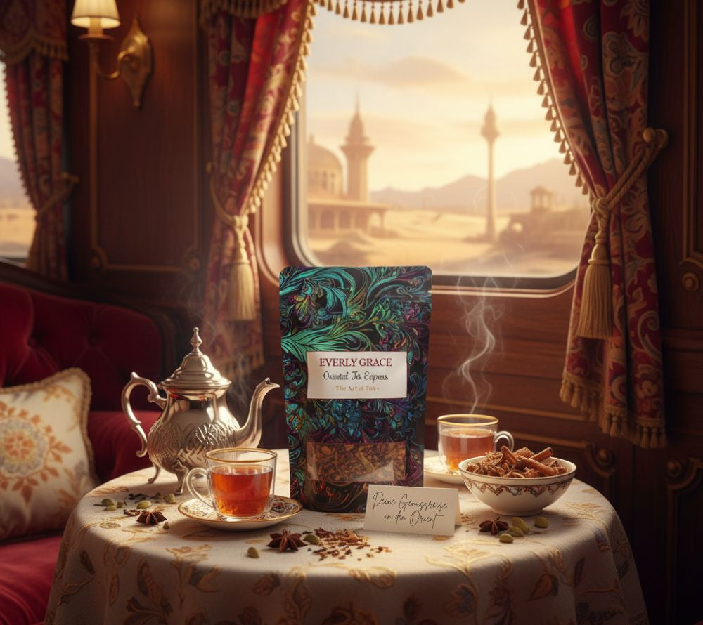 Oriental Tea Express von Everly Grace kaufen | Dein Ticket in die Welt des legendären Chai 🚂 Inspiriert vom Glamour des legendären Orient Express | 100% Bio