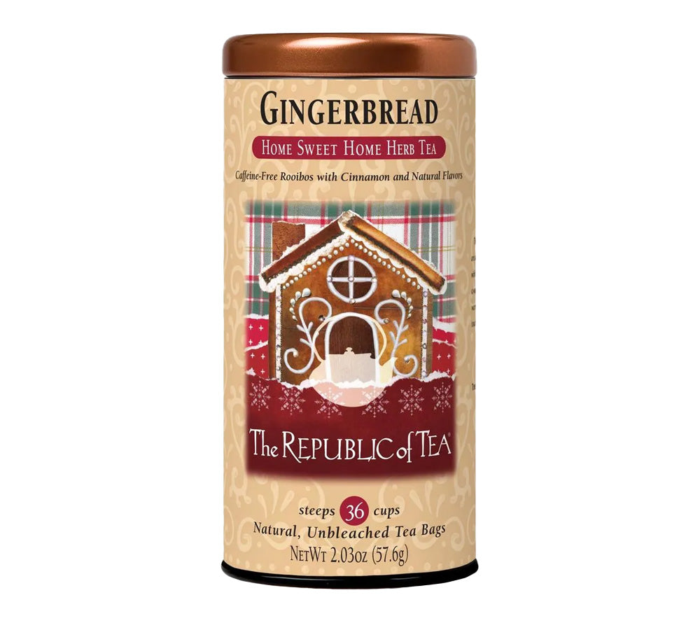 Gingerbread Cuppa Cake Red Tea von Republic of Tea | Direkt aus den USA | Koffeinfreier Rooibus-Tee mit Zimt