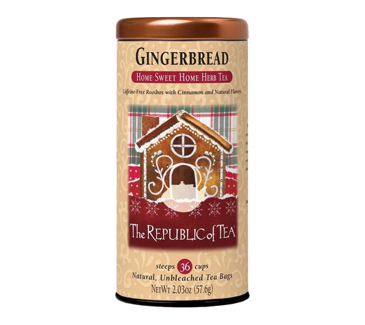 Gingerbread Cuppa Cake Red Tea von Republic of Tea | Direkt aus den USA | Koffeinfreier Rooibus-Tee mit Zimt