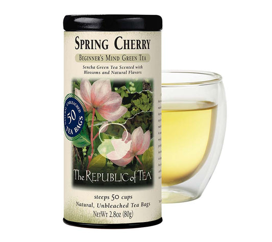 Spring Cherry Green Tea von The Republic of Tea kaufen | fruchtige Frische des Frühlings | erleben die Kirschblütenzeit mit diesem Tee