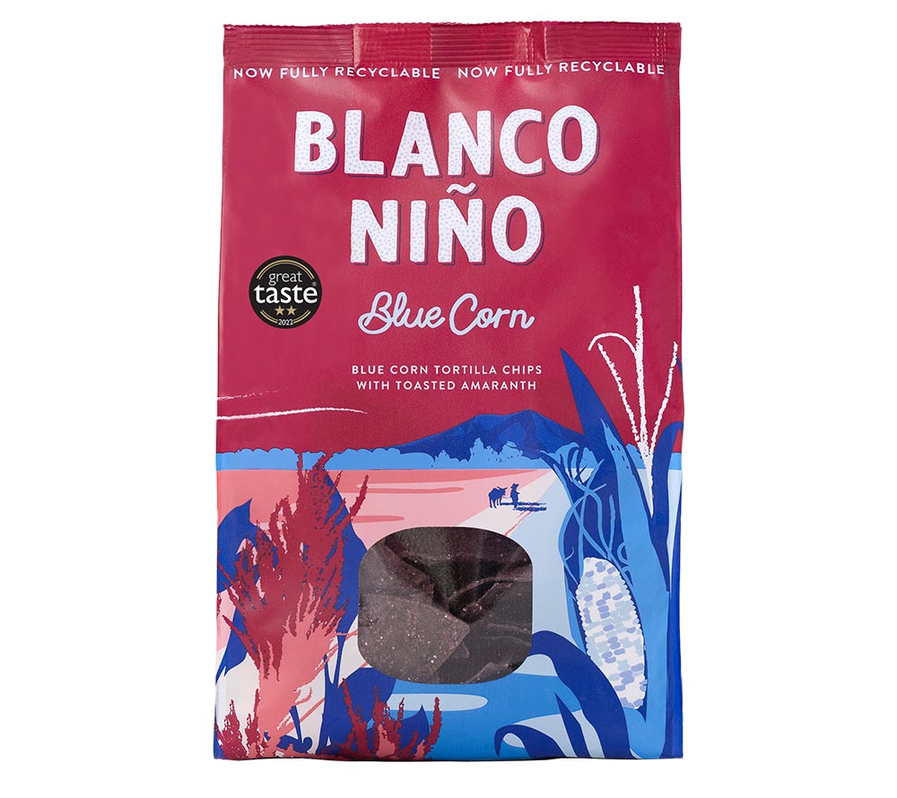 Blue Corn Tortilla Chips von Blanco Niño entdecken | 100 % vegan & glutenfrei | nach aztekischer Methode hergestellt | EU-weiter Versand