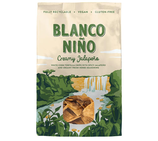 Tortilla Chips Creamy Jalapeño Chips von Blanco Niño entdecken | 100 % vegan & glutenfrei | nach aztekischer Methode hergestellt | EU-weiter Versand