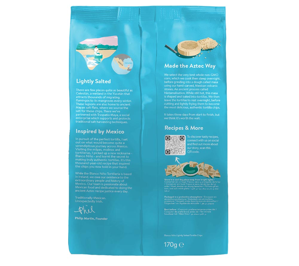 Tortilla Chips Lightly Salted Chips von Blanco Niño entdecken | 100 % vegan & glutenfrei | nach aztekischer Methode hergestellt | EU-weiter Versand