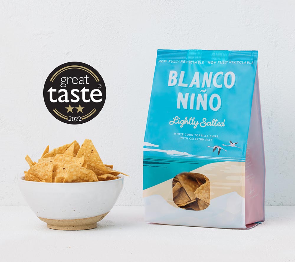 Tortilla Chips Lightly Salted Chips von Blanco Niño entdecken | 100 % vegan & glutenfrei | nach aztekischer Methode hergestellt | EU-weiter Versand