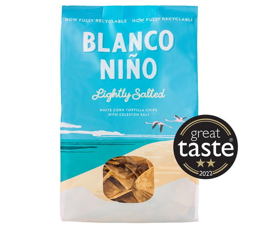 Tortilla Chips Lightly Salted Chips von Blanco Niño entdecken | 100 % vegan & glutenfrei | nach aztekischer Methode hergestellt | EU-weiter Versand