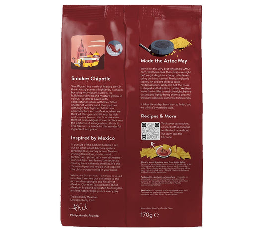 Smoky Chipotle Tortilla Chips von Blanco Niño entdecken | 100 % vegan & glutenfrei | nach aztekischer Methode hergestellt | EU-weiter Versand