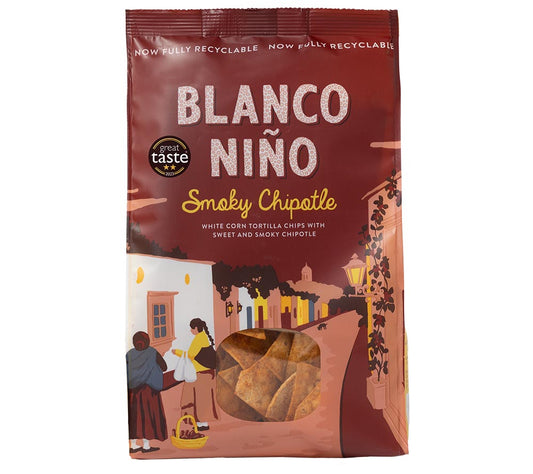 Smoky Chipotle Tortilla Chips von Blanco Niño entdecken | 100 % vegan & glutenfrei | nach aztekischer Methode hergestellt | EU-weiter Versand