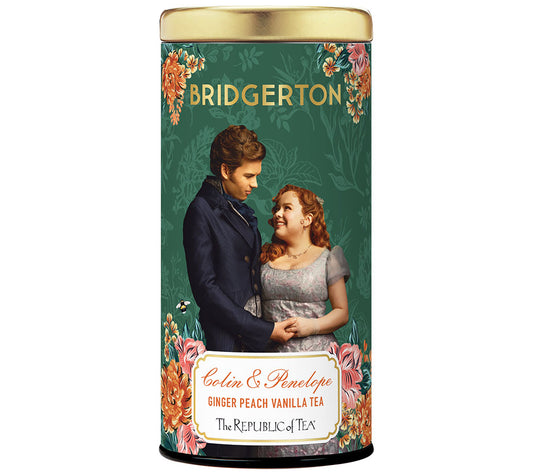 Bridgerton Colin & Penelope Ginger Peach Vanilla von The Republic of Tea kaufen | fruchtiger Schwarztee, Pfirsich, Ingwer | Ideales Geschenk