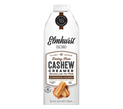 Cinnamon Churro Cashew Creamer | Dessert-Vibes für deinen Kaffee | Cremige Cashews + Churro-Zimt-Mix von Elmhurst | 100% vegan & absolut köstlich! 🍪