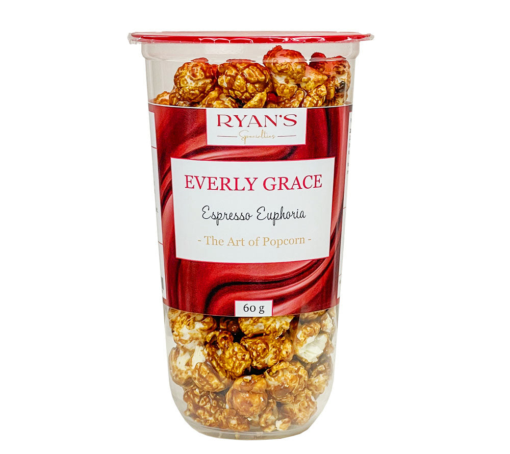 Everly Grace Espresso Euphoria Popcorn kaufen | Karamellisiertes Espresso-Popcorn | Intensiver Geschmack, 100 % vegan | Perfekt für Kaffee-Liebhaber