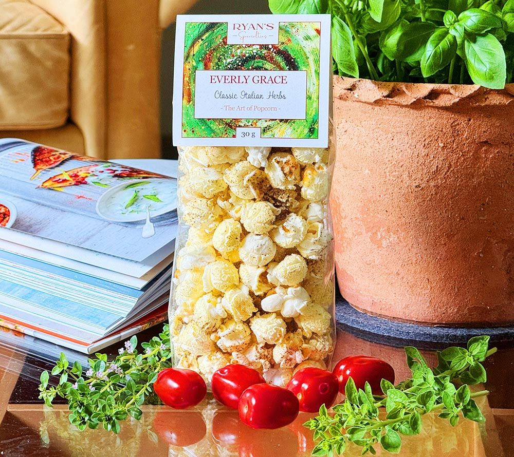 Aromatisches Gourmet-Popcorn Classic Italian Herbs von Everly Grace ☆ mit italienischen Kräutern ☆ hohe Qualität ☆ 100 % vegan ☆ Jetzt probieren!