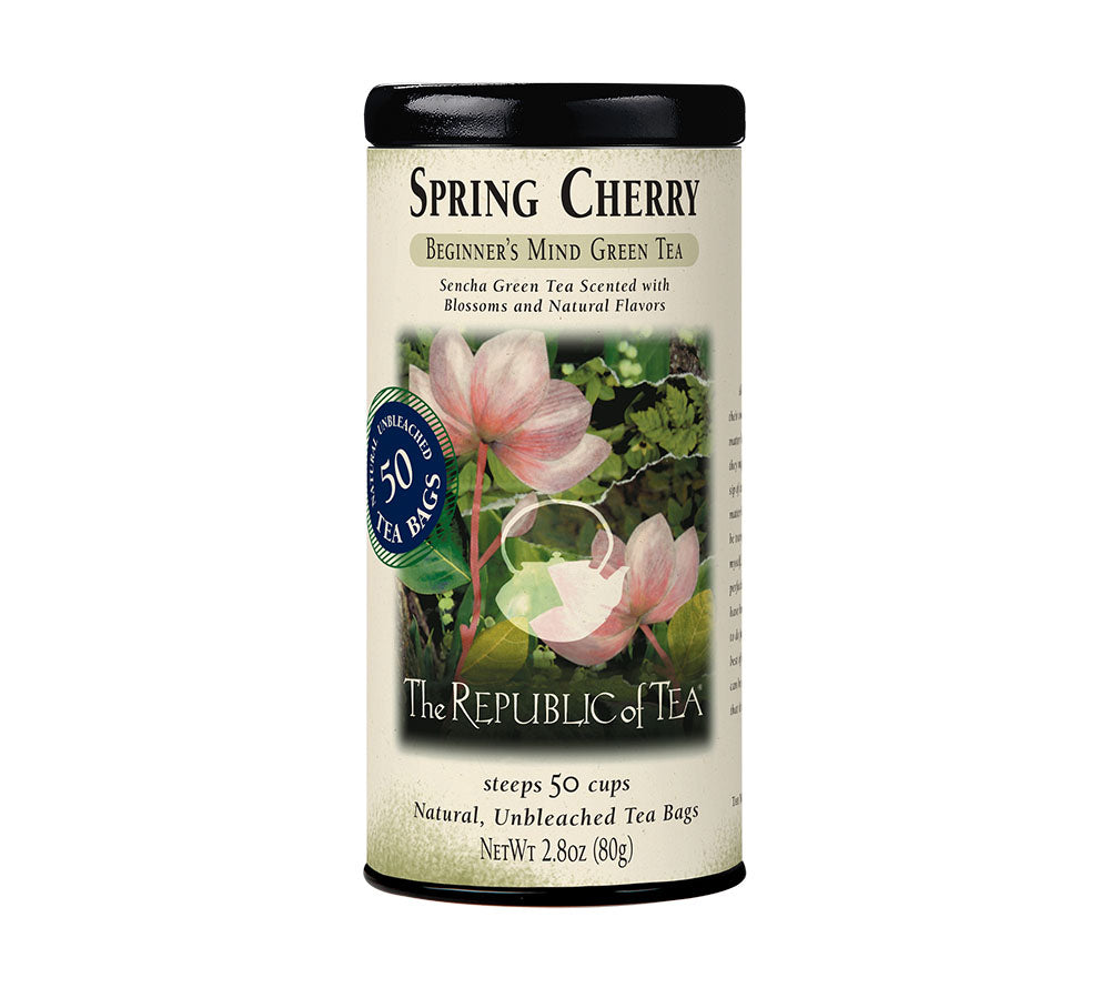 Spring Cherry Green Tea von The Republic of Tea kaufen | fruchtige Frische des Frühlings | erleben die Kirschblütenzeit mit diesem Tee