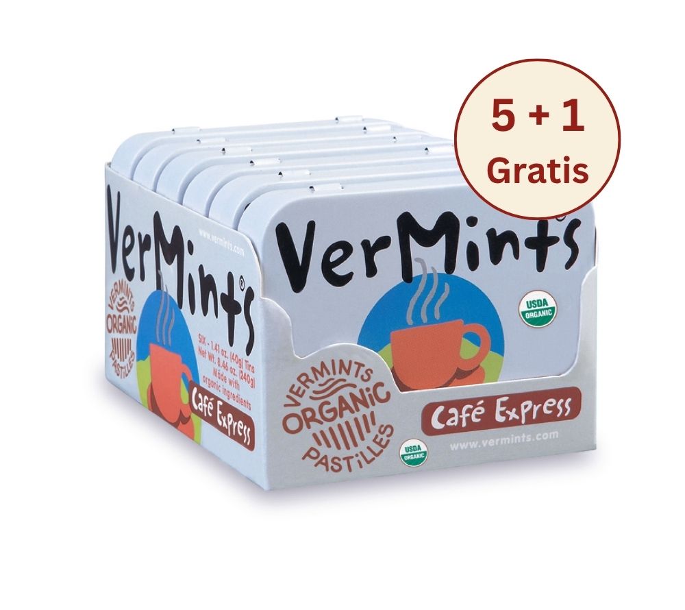 Vegane Minzpastillen von VerMints in verschiedenen Geschmacksrichtungen ♥ Glutenfrei & bio-zertifiziert ✓ frischer Atem ✓ 100 % vegan ✓ Jetzt probieren!