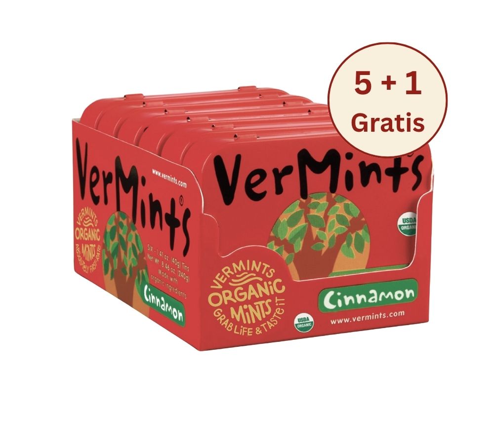 Vegane Minzpastillen von VerMints in verschiedenen Geschmacksrichtungen ♥ Glutenfrei & bio-zertifiziert ✓ frischer Atem ✓ 100 % vegan ✓ Jetzt probieren!